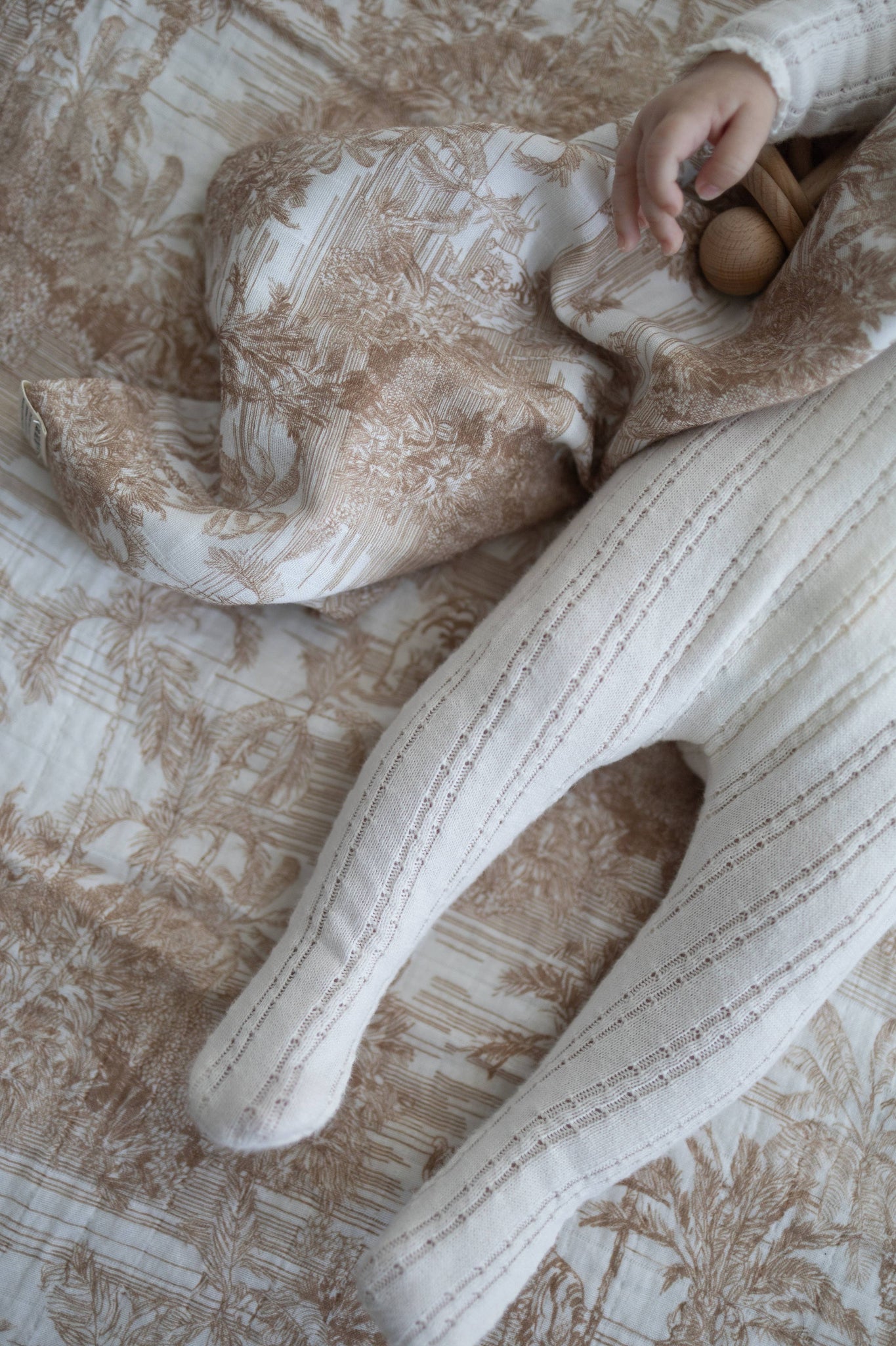 Neutral Jungle Toile Muslin Blanket