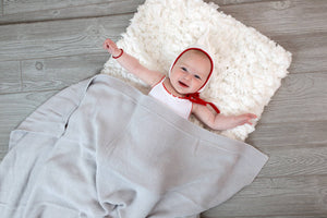 Cuddle Cookie Cotton Knit Baby Blanket Grey