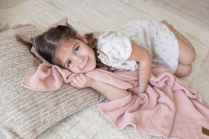 Cuddle Cookie Cotton Knit Baby Blanket Pink