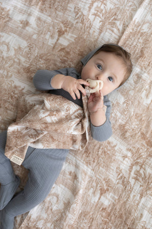 Neutral Jungle Toile Muslin Blanket