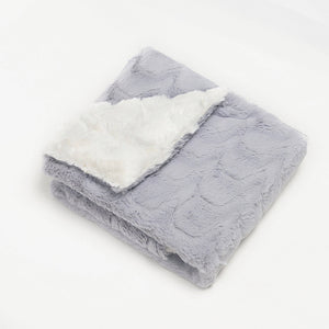 Cuddle Cookie Faux Fur Baby Blanket Zigzag Grey/Ivory