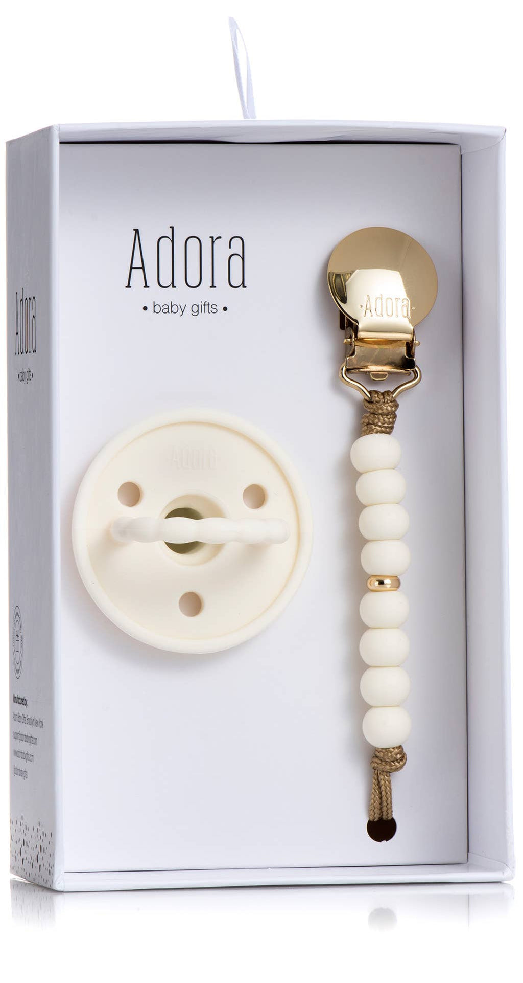 Classic Vanilla Gold Ombre Pacifier Clip Set