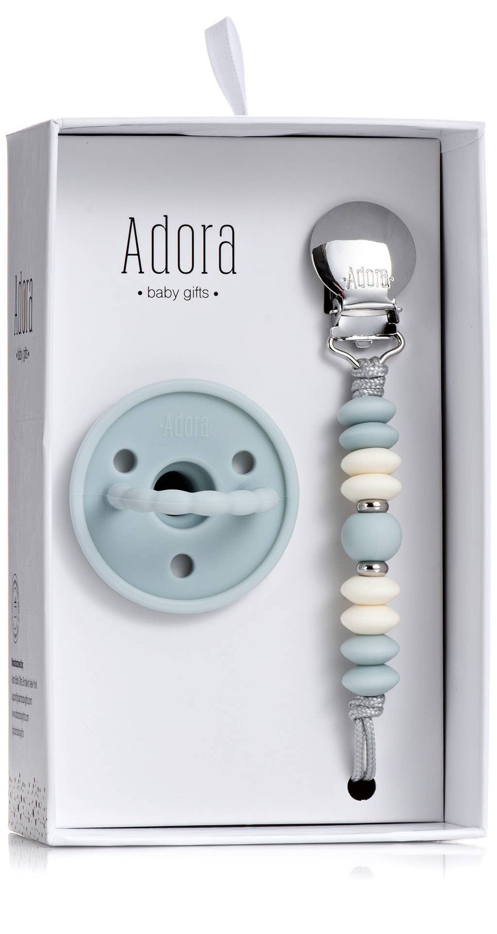 Classic Sky Vanilla Pacifier Clip Set