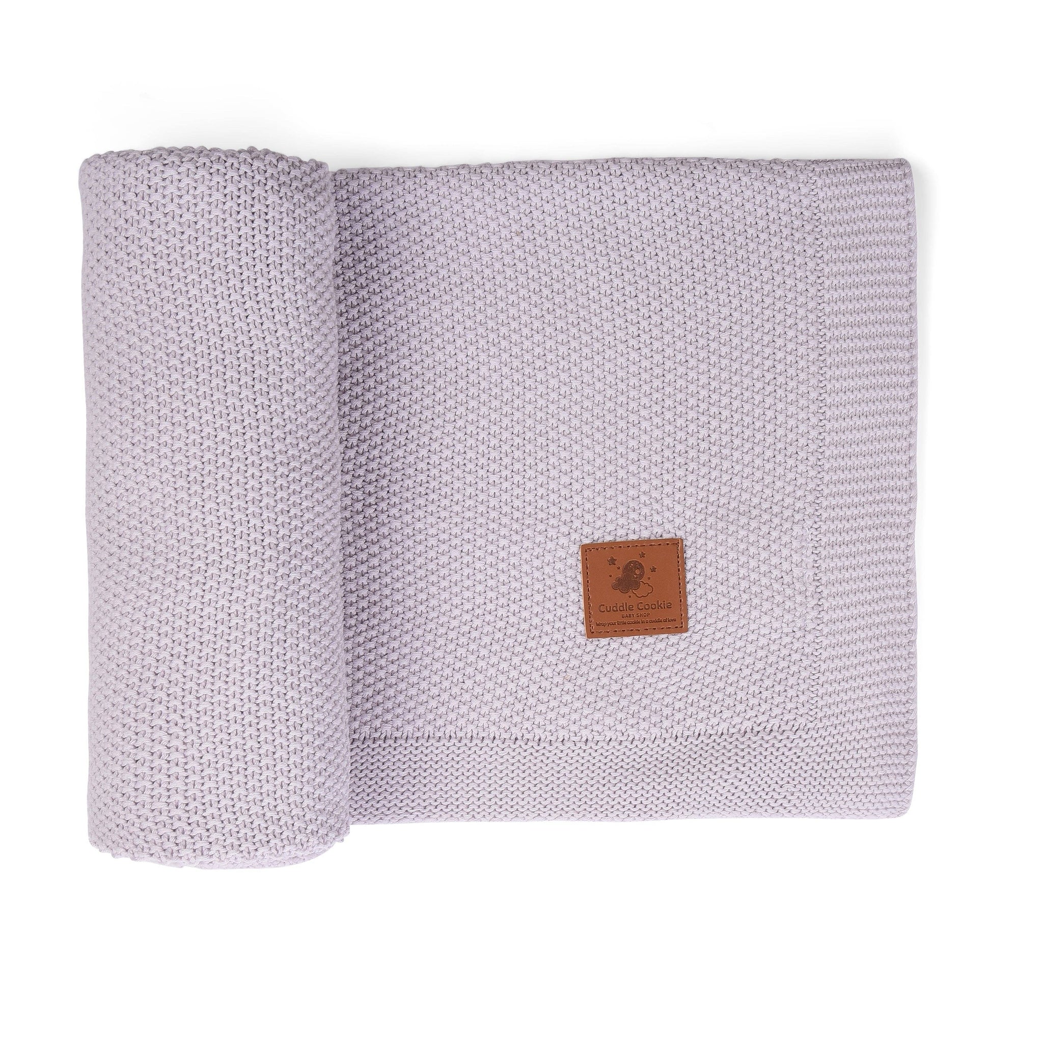 Cuddle Cookie Cotton Knit Baby Blanket Grey