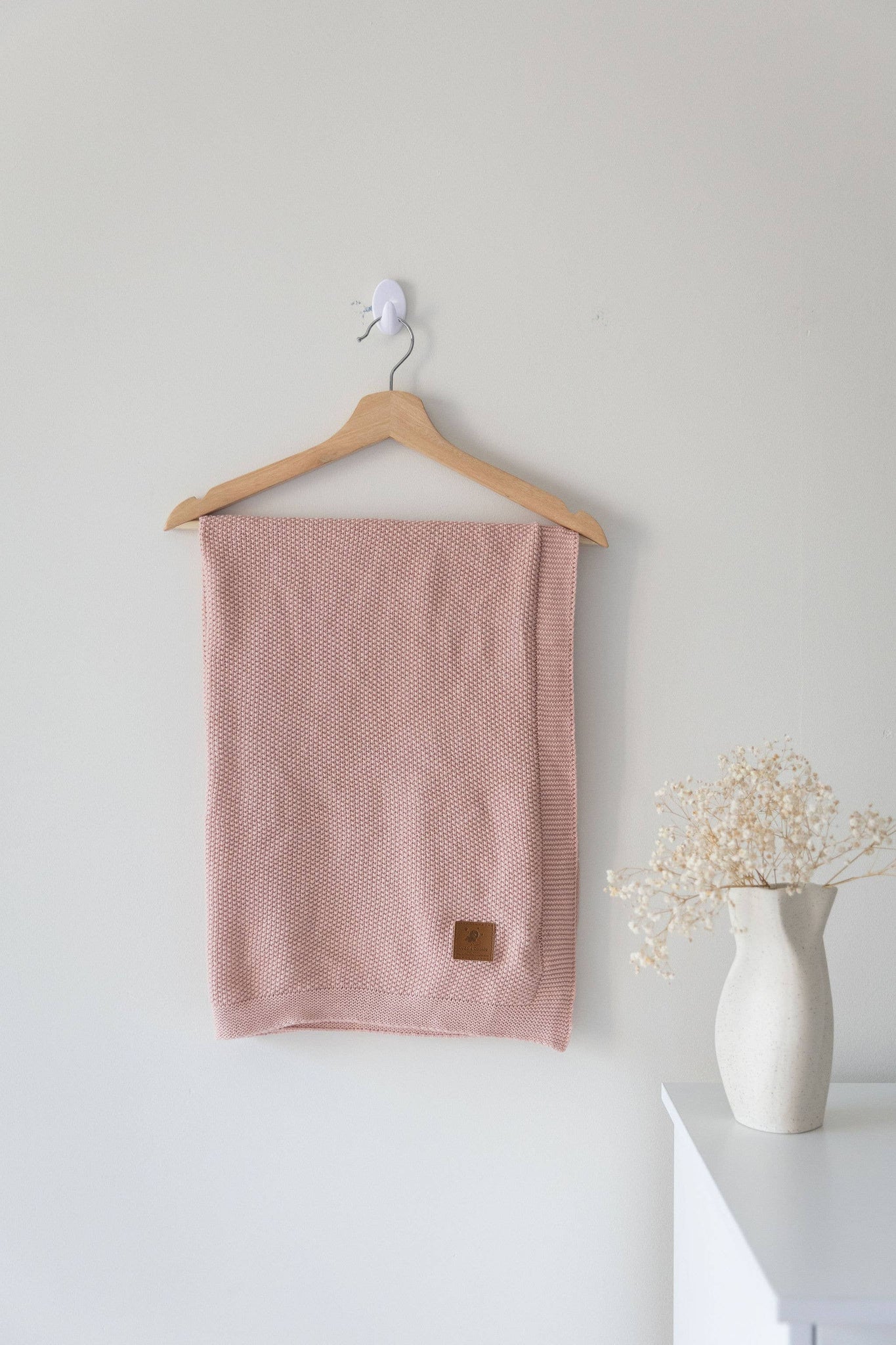 Cuddle Cookie Cotton Knit Baby Blanket Pink