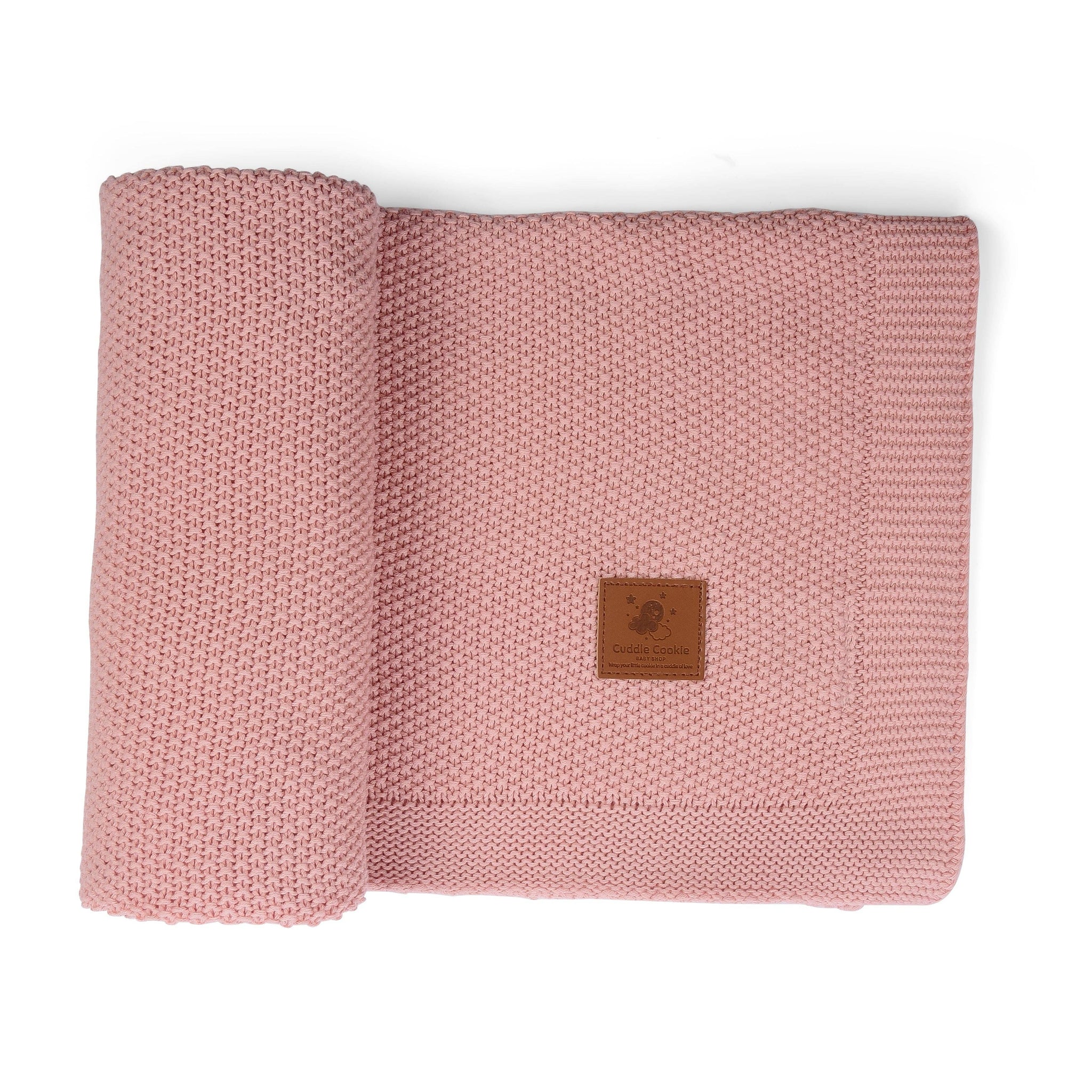 Cuddle Cookie Cotton Knit Baby Blanket Pink