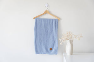 Cuddle Cookie Cotton Knit Baby Blanket BLUE