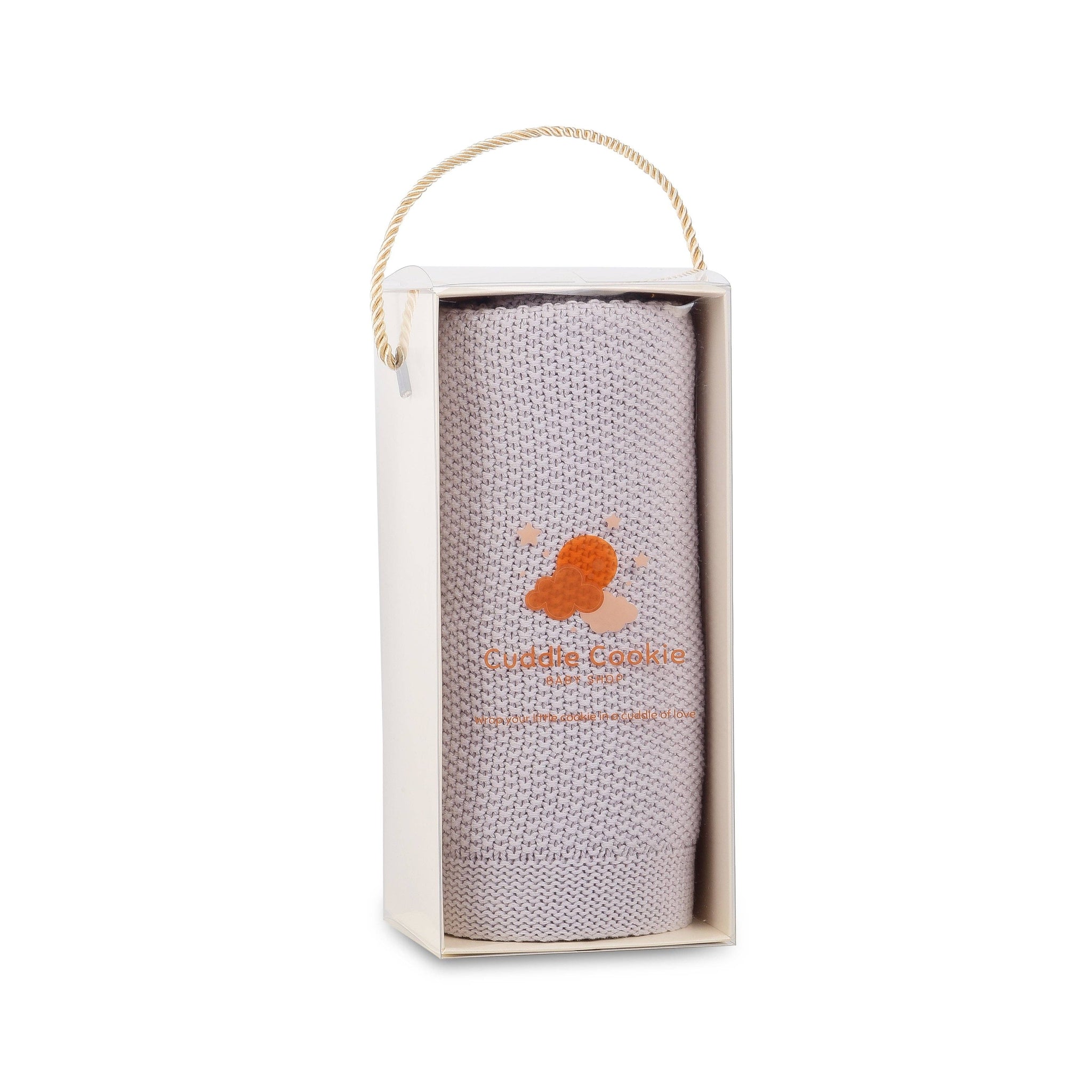 Cuddle Cookie Cotton Knit Baby Blanket Grey