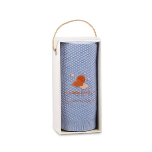 Cuddle Cookie Cotton Knit Baby Blanket BLUE