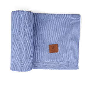 Cuddle Cookie Cotton Knit Baby Blanket BLUE