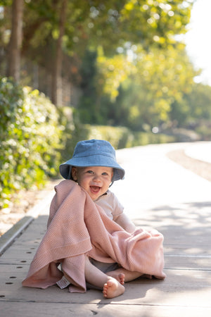Cuddle Cookie Cotton Knit Baby Blanket Pink